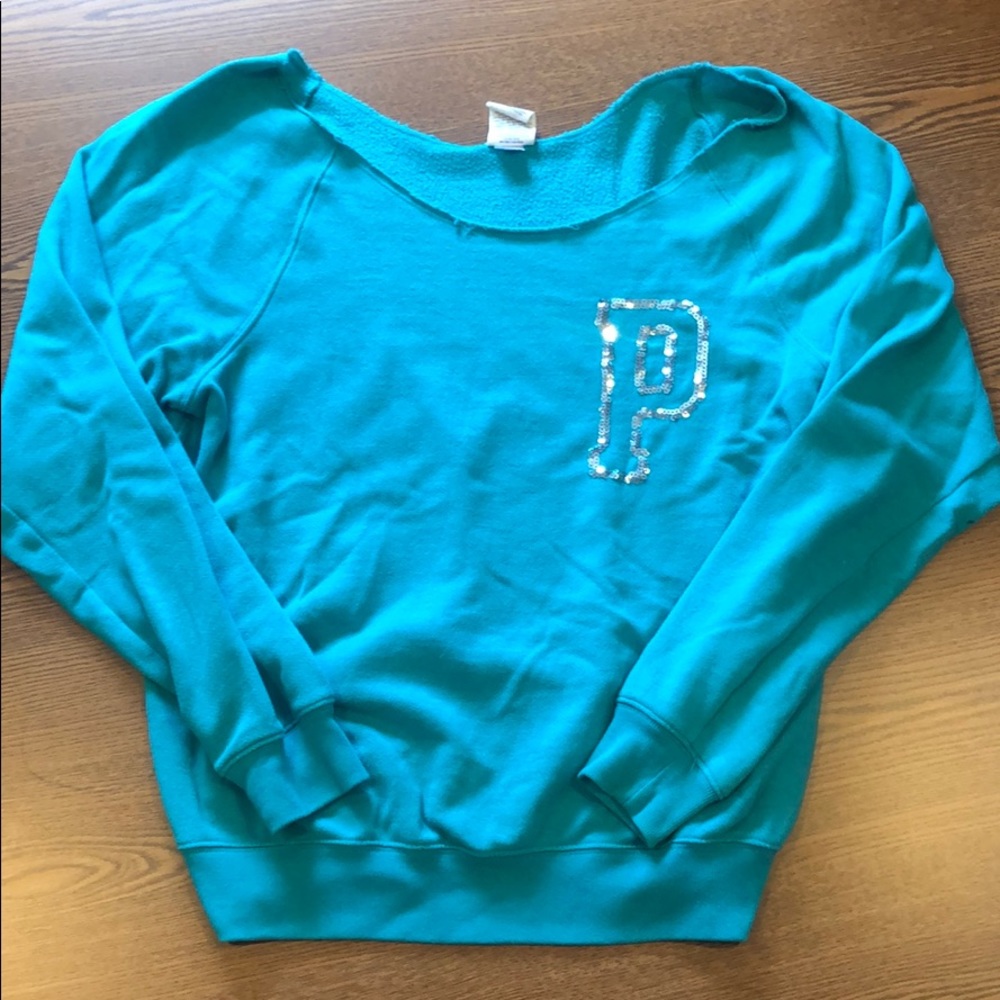Off the shoulder sweatshirt by PINK - size small